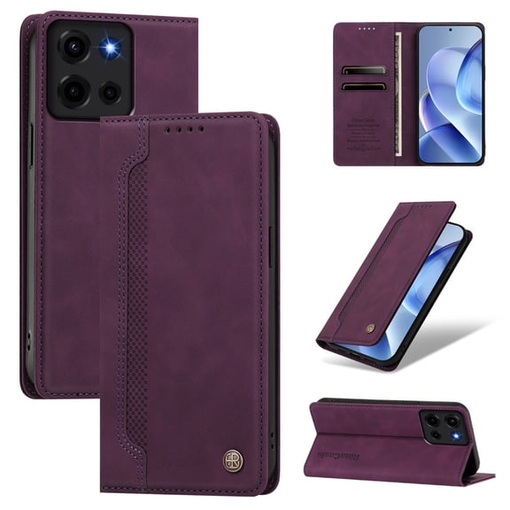 Case for Motorola Moto G 5G 2025/2026 6.7-inch Wallet,Magnetic Closure,Card Slots,Cash Slot Flip Folio Protective Phone Case,Purple,For Moto G 5G 2025/2026