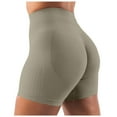 thumbnail image 1 of Pantalones cortos sin costuras con efecto lifting para mujer - Pantalones de gimnasio y yoga de cintura alta - Nailon y spandex - Tallas XS-XL, 1 of 4