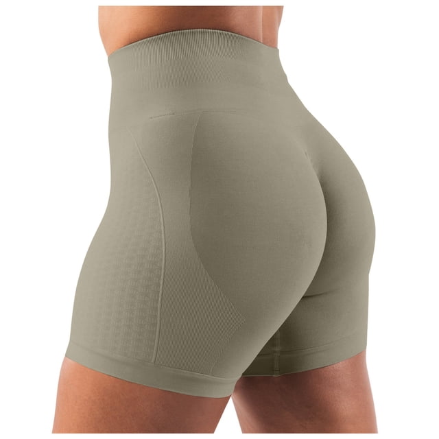 Pantalones cortos sin costuras con efecto lifting para mujer - Pantalones de gimnasio y yoga de cintura alta - Nailon y spandex - Tallas XS-XL