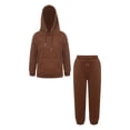 thumbnail image 3 of Zaldita Kids 2 Piece Sport Tracksuit Boys Girls Long Sleeve Drawstring Hoodie Sweatshirt with Jogger Coffee 100, 3 of 6