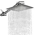 thumbnail image 1 of Mistaha High Pressure 12 Inch Rain Showerhead with 11 Inch Extension Arm Teflon Tape Stainless Steel Rain ShowerHead Chrome Finish Waterfall Full Body Coverage, 1 of 8