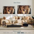 thumbnail image 3 of Elephant Stock Tough Lion Head Wall Art - Horizontal Multi Panel Canvas - Living Room Wall Decor - Animal Multi Panel - Brown And Black Decor - 57" x 36", 3 of 4