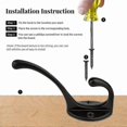 thumbnail image 3 of Black Wall-Mounted Hooks for Coats, Towels, and Accessories - Set of 10 for Kitchen or Bathroom Use, 3 of 5