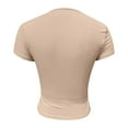 thumbnail image 5 of Women Slim V Neck Short Sleeved T Shirt Solid Color Sexy, 5 of 5