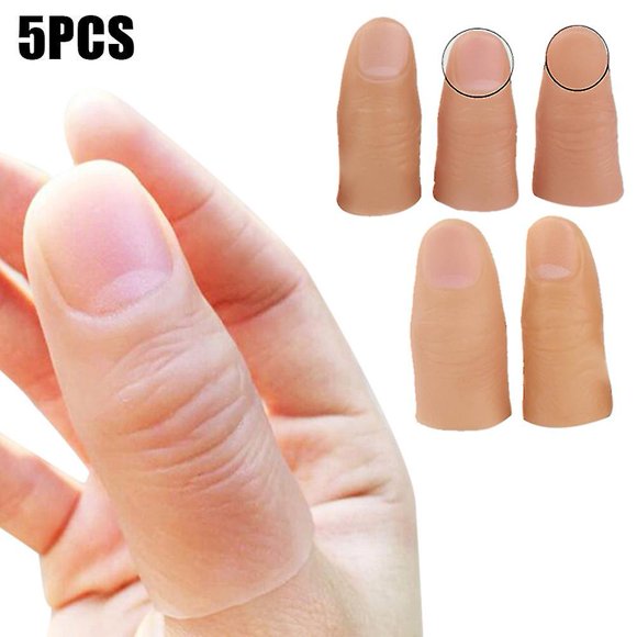 5 Pcs Tour de Magie des Doigts Faux Pointes Souples Gros Plan Scène Spectacle Accessoire Farce Jouet