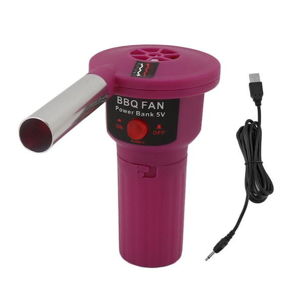 Ventilador portátil de mano eléctrico para barbacoa de 5 V con cable USB para acampar al aire libre, hacer senderismo, cocinar, hacer picnics y barbacoas