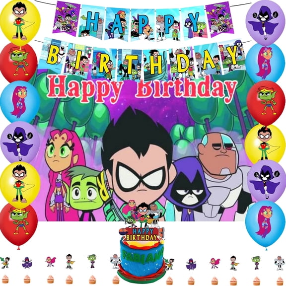Kenvfego Party Decoration Kit Anime Cartoon Birthday 31 Piece Multicolor