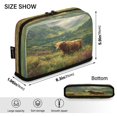 thumbnail image 3 of Standing Pencil Case with Base Large Capacity Stationery Pouch Pen Bag with Zipper for Women Men Cow in Green Rolling Hills, 3 of 7
