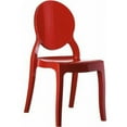 thumbnail image 1 of Siesta ISP034-GRED Chaise de Salle à Manger en Polycarbonate Elizabeth Rouge Lustré - Ensemble de 2, 1 of 11
