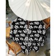 thumbnail image 3 of Black White Leaves Outdoor Tablecloth with Umbrella Hole, Spring Pastoral Rustic Botanical Spillproof Waterproof Outdoor Table Cover, Patio Tablecloths for Party/Garden/Picnic, Round 54 inch, 3 of 9