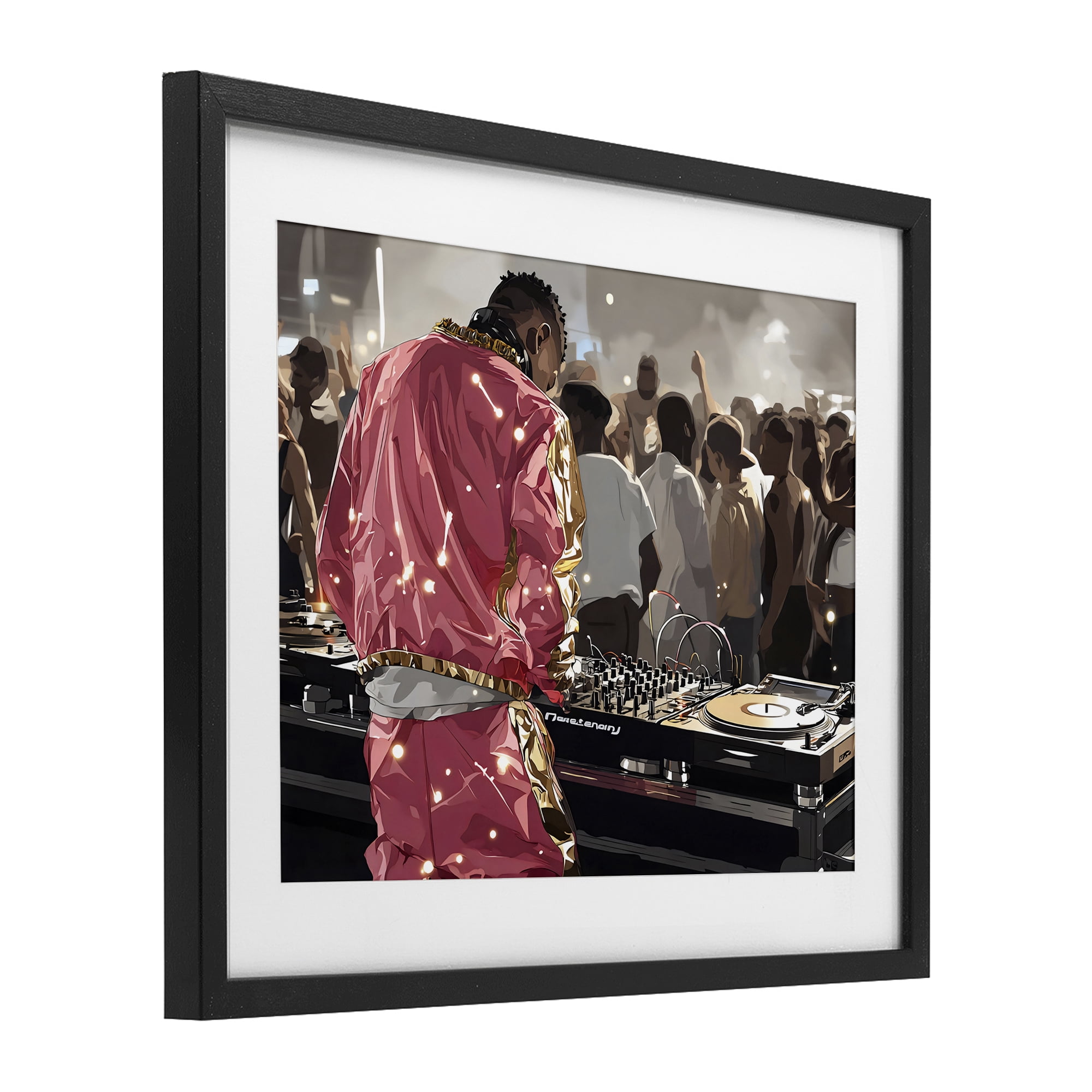 Stupell Industries DJ Performance At Nightclub Black Framed Print Under Glass, design by Franklyn Gregory
