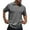 Gray, variant on WREESH Men's Casual Solid Color Short Sleeve Collared Shirt Knit Fashion Pullover Top with Turndown Collar for Everyday Wear Black