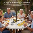 thumbnail image 3 of Round Outdoor Tablecloth with Umbrella Hole and Zipper, Bees Gnomes Tablecloth with Elastic Waterproof, Spring Floral Farmhouse Daisy Patio Table Covers for 31" - 35" Picnic Pool Tables, 3 of 9