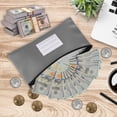 thumbnail image 3 of 11x6 Inch Money Bags with Zipper, 2Pcs PU Leather Cash Deposit Bank Pouch Envelopes Check Wallet for Coin Cosmetics Invioce Bill, Blue/Gray, 3 of 6