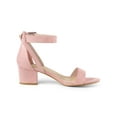 thumbnail image 3 of BLISSFUL STEP Inspired Women's Ankle Buckle Strap Chunky Heel Sandal Shoes Light Pink 6.5, 3 of 7