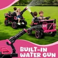 thumbnail image 6 of 24V Ride on Toy 3 Seater, Powered Ride on Car Truck with Built-in Water Gun, Kids Electric Car with Remote Control, 4 Wheelers with Bluetooth/MP3/LEDlights, Pink, 6 of 7