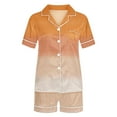 thumbnail image 4 of XuJwPNcy Womens Pajamas Set Short Sleeve Sleepwear Lapel V Neck Button down Nightwear with Shorts Soft Pjs Lounge Set, 4 of 5