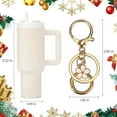 thumbnail image 2 of Mini Tumbler Keychain, Cute Cup Keychain Chapstick, School Bag Key Ring Handbag Backpack Keychain (White), 2 of 5