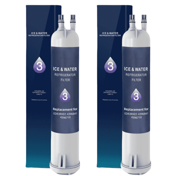 EDR3/RXD1 Water Filter 3 Replacement Compatible with WHR3RXD1 4396841 4396710 469083 P1RFWB2 P1WB2 T1RFKB1, 2 Pack
