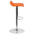 thumbnail image 5 of Orange Vinyl Adjustable Height Barstool with Quilted Wave Seat, 5 of 6