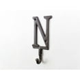 thumbnail image 2 of Cast Iron Letter N Alphabet Wall Hook 6", 2 of 2