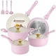 thumbnail image 1 of Juego de utensilios de cocina M MELENTA, cerámica antiadherente, color rosa, 11 piezas, 1 of 7