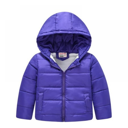

Morefun Kid Winter Hoodie Coat Windproof Warm Jacket Children Down Coats Padded Overcoat Lightweight Puffer Jacket Zipper Hooded Outerwear Solid for 1-6Y