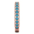 thumbnail image 4 of 1.44 ctw Wedding Band for Women - 14K Rose Gold Simulated Turquoise Stackable Eternity Ring, 4 of 6