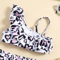 thumbnail image 4 of Emy Dola Baby Girl Leopard Bathing Suit Toddler Two Piece Swimsuit Ruffle Sleeve Summer Beach Bikini Sets for 0-5 Years, 4 of 7