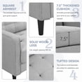 thumbnail image 3 of Muumblus 3-Seater Sofa, Modern Tufted Linen Upholstered Sofa Couch for Living Room, Gray, 3 of 10