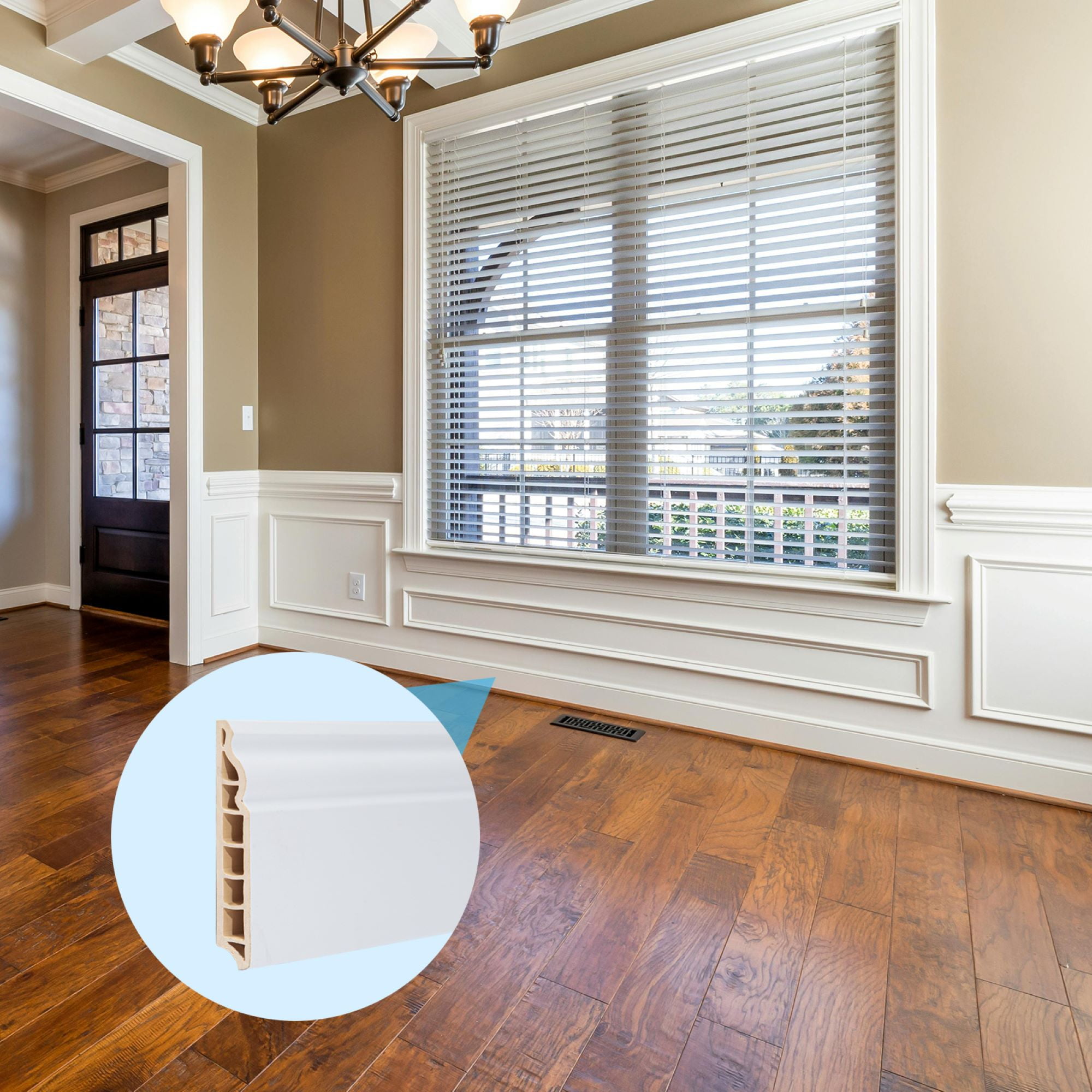 Art3d 96'' x 3.15'' Wall Baseboard Molding Trim,High Impact Polystyrene Skirting Board,Set of 4,White