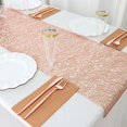 thumbnail image 6 of Balsa Circle 6 feet Rose Gold Reversible Metallic Woven Vinyl Plastic Table Runner Party Events Catering Decorations, 6 of 8