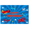 thumbnail image 2 of Blue Background with Airplane Elements Happy Birthday Banner Party Decoration Photography Props Backdrop for Birthday Party Kids Celebration Airplane Themed Event, 2 of 8