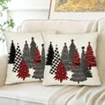 thumbnail image 5 of Christmas Winter Pillow Covers 18x18 Inch Set of 2 Red and Black Xmas Trees Decorative Throw Pillow Cover Watercolor Nature Forest Decoration Holiday Farmhouse Pillow Case for Home Sofa Decor White, 5 of 6