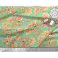 thumbnail image 3 of Soimoi Cotton Voile Fabric Leaves & Peony Floral Print Fabric by Yard 56 Inch Wide, 3 of 3