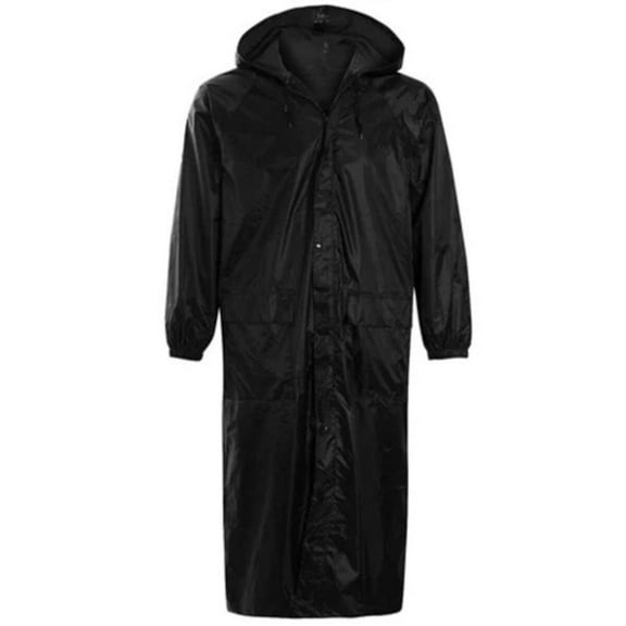 Arctic Storm Long Plain Waterproof Rain Coat - Black Large  Black