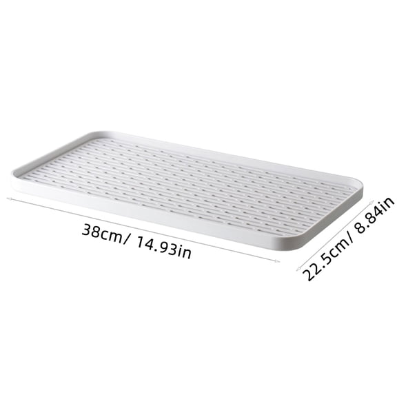 TABLZONE Double-Layer Plastic Draining Tray in White for Kitchen Use, Fruit, Vegetable, and Tea Storage Organizer