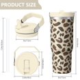 thumbnail image 4 of Leopard Print 30oz Handheld Travel Tumbler with Handle – Double Wall Stainless Steel Insulated Cup, Flip Straw Lid, Leak-Proof & BPA-Free for Hot and Cold Drinks – Durable Coffee & Juice Mug Black, 4 of 6