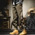 thumbnail image 1 of Men's Cargo Pants Spring Work Casual Tapered Pants Elastic Cargo Pants for Versatile Style and Functionality, 1 of 3