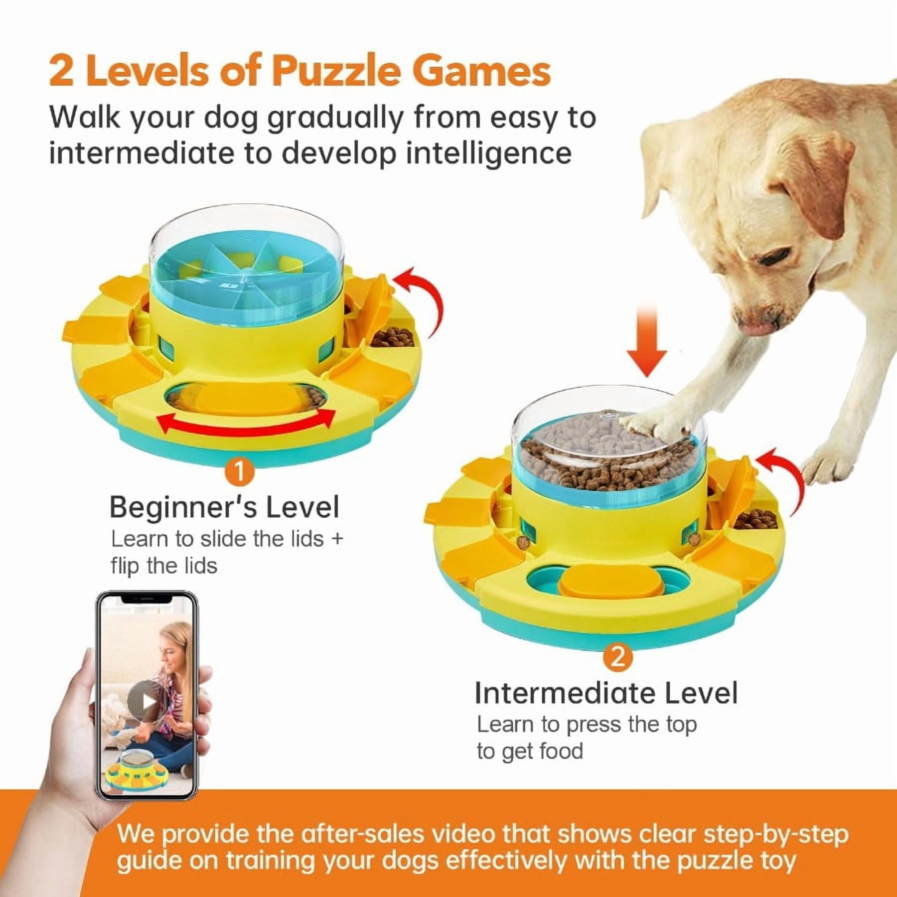 Double-Layer Dog Puzzle Toy, Interactive Mental Stimulation Slow Feeder, Non-Slip Puppy Treat Dispensing Toy, Durable Enrichment Brain Game Toy Relieves Boredom, Suitable for Small Medium Large Dog B