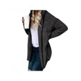 thumbnail image 4 of Women Winter Stylish Concise Casual Hooded Long Sleeve Keep Warm Solid Color Loose Coat, 4 of 5