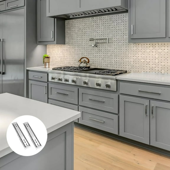 Masteelf 2 Pcs Stainless Steel Slide Rail Rails Track Damping Silver