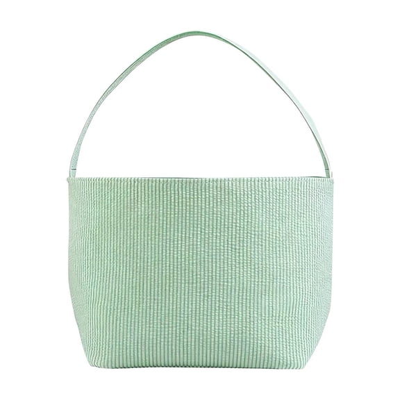 PEIBang Easter Egg Hunt Tote Bag,Easter Striped Basket,Reusable Egg Hunt Bucket for Candy Storage,Easter Spring Party Decor