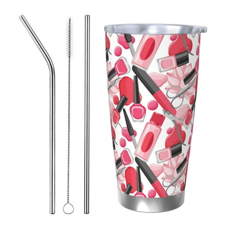 

Junzan Makeup for 20oz Stainless Steel Insulated Car Cup with Spillproof Lid - Insulated Coffee Mug Thermal Cup-Straw Three-piece Set