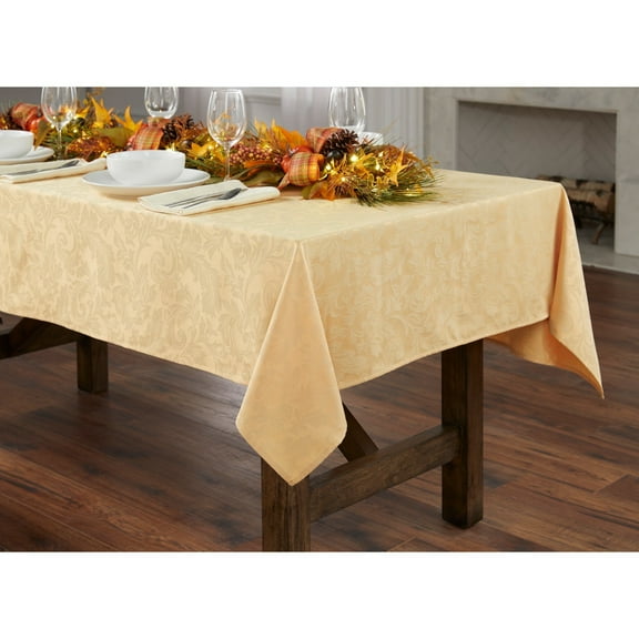 BrylaneHome Damask 60" X 120" Tablecloth