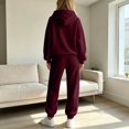 thumbnail image 4 of DORKASM Women's 2 Piece Hooded Lounge Set Matching Sweatsuits | Two Piece Lounge Sets for Women , Airport Travel Outfits, Comfy Athleisure Fall Winter Clothes ,wide Leg Palazzo Pants Wine 3XL, 4 of 5