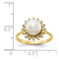 thumbnail image 5 of Solid 14k Yellow Gold 7.5mm Freshwater Cultured Pearl Diamond Ring Band Size 9 (.24 cttw.), 5 of 6