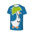 thumbnail image 3 of Honeii Goose Holding an Umbrella Print Kids Boy T-Shirt,Breathable Round Neck Tee,Stylish Summer Tee for Boys, for Outdoor Activities and Casual Wear, 3 of 7