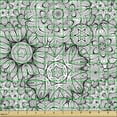 thumbnail image 2 of Ambesonne Floral Fabric by the Yard Upholstery, Hand Drawn Lines Curves, 1 Yard, Black White, 2 of 5