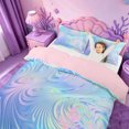 thumbnail image 3 of meiyoeat Blue Swirl Background Bedding,Iridescent Abstract Print Duvet Cover Full For Girl,Reversible,3pcs,1 Duvet Cover and 2 Pillowcases, 3 of 6